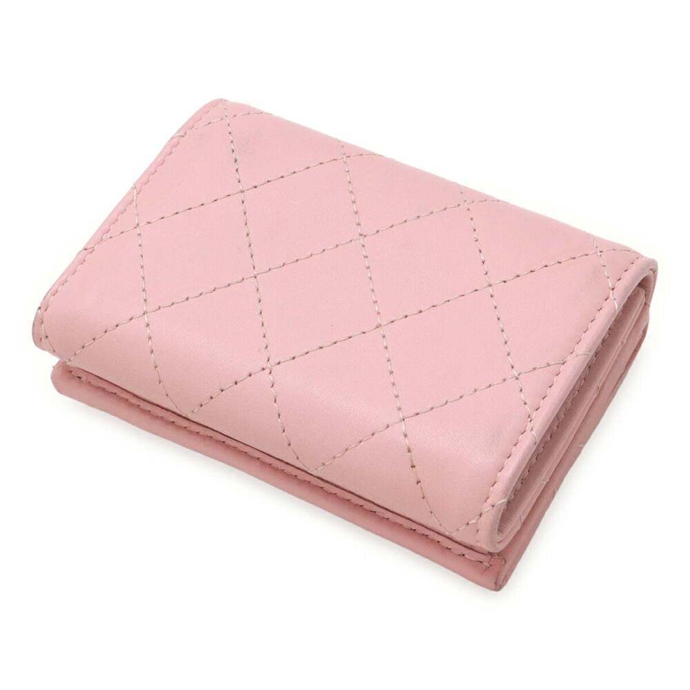 CHANEL Pink Leather Logo Wallet - Picture 3 of 8